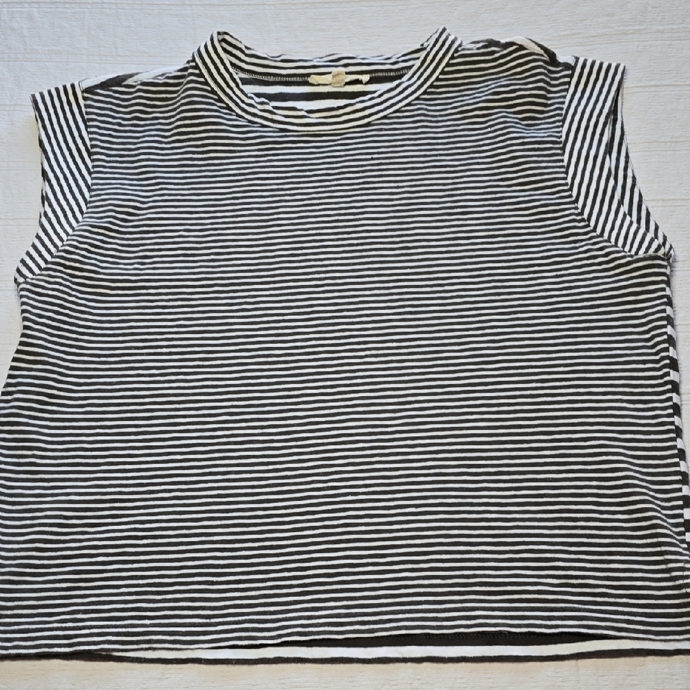 Madewell Structured Tee in Stripe | Coastal Chic Sleeveless Top Women's XXS